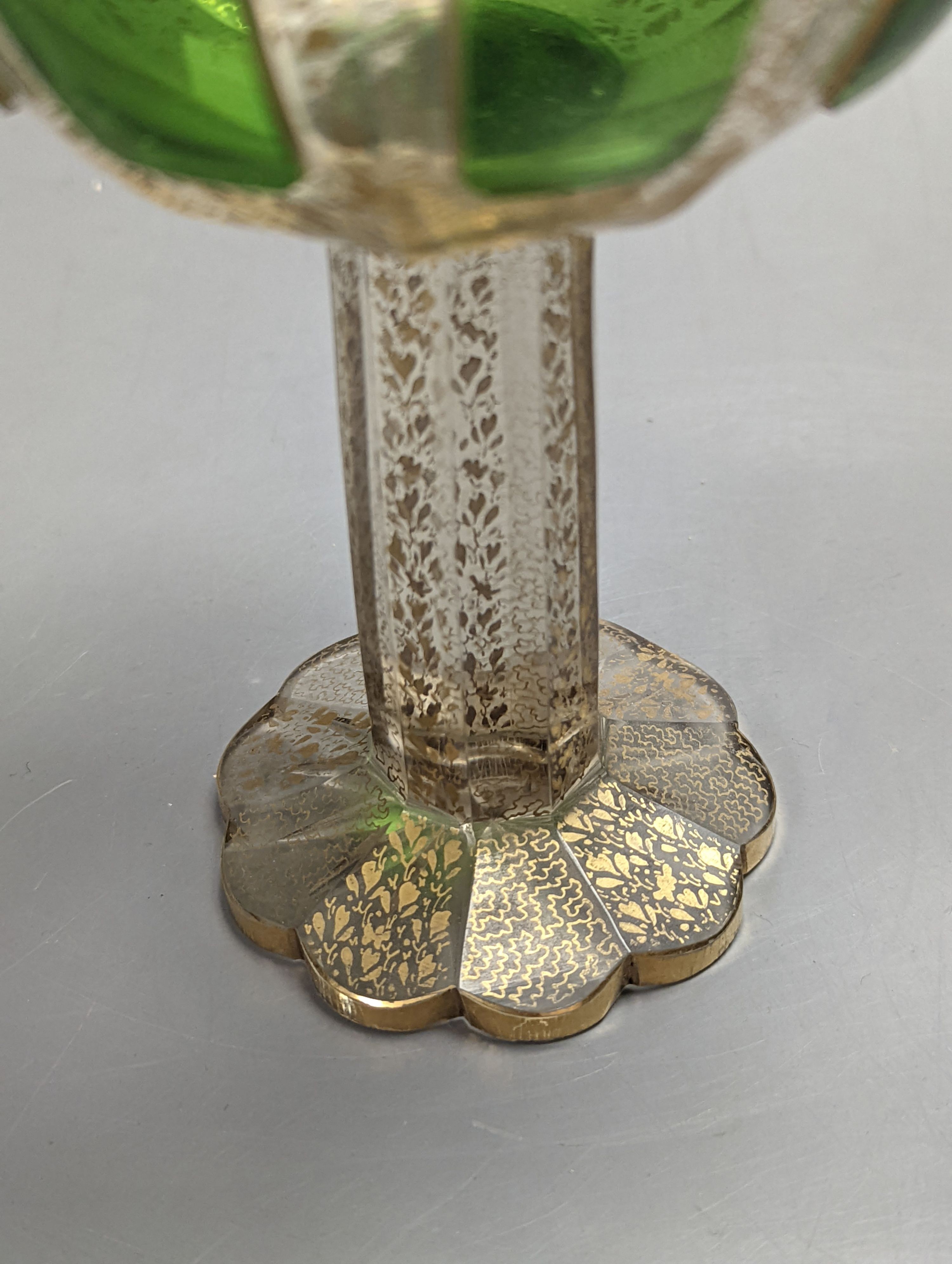 A 19th century Bohemian enamelled glass goblet, 16cm